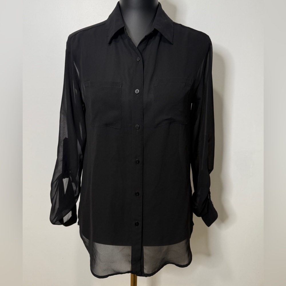 Decree‎ Black Sheer Women’s Button-Down Shirt